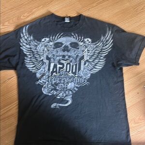 Tapout Men's Charcoal Winged Skull Tee